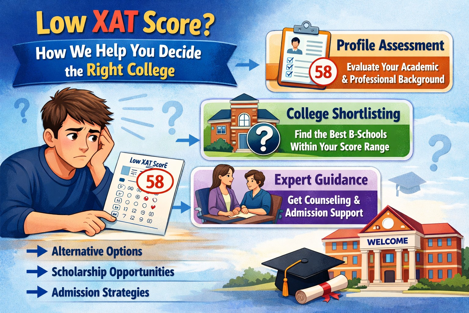 Low XAT Score? How We Help You Decide the Right College